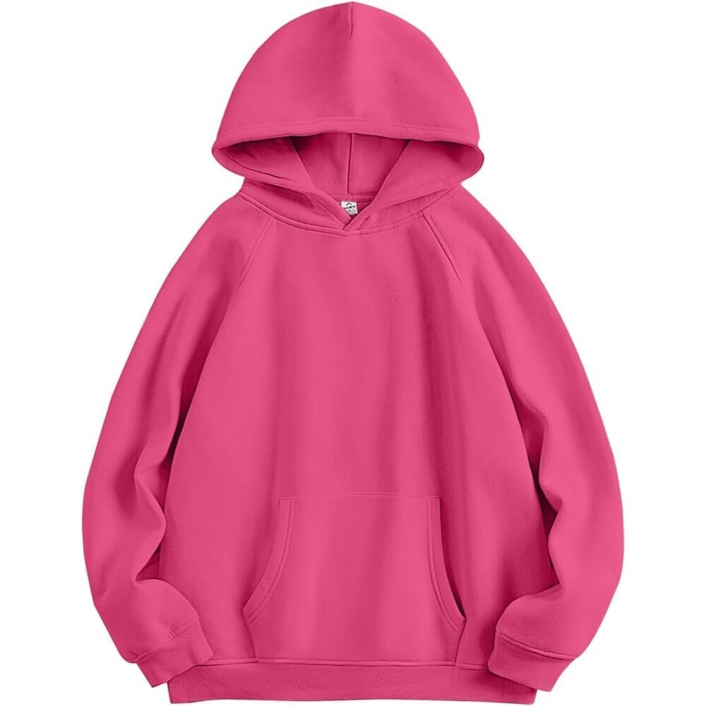 Women Hot Pink Hoodies Oversized Fleece Long Sleeve Comfy Casual Sweatshirts